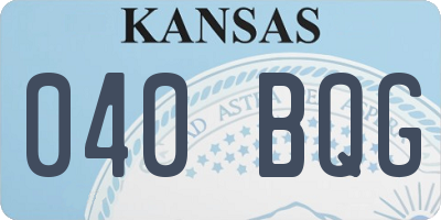 KS license plate 040BQG