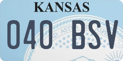 KS license plate 040BSV