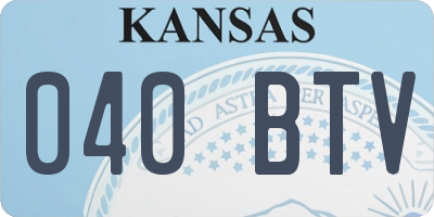 KS license plate 040BTV