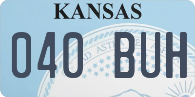 KS license plate 040BUH