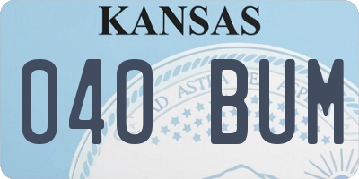 KS license plate 040BUM