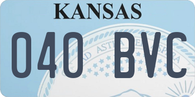 KS license plate 040BVC