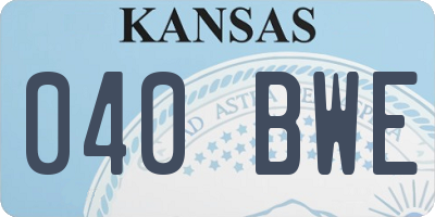 KS license plate 040BWE