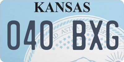 KS license plate 040BXG