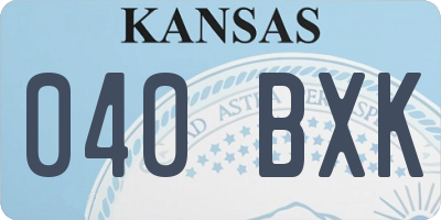 KS license plate 040BXK