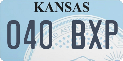 KS license plate 040BXP