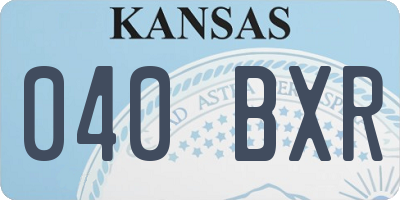 KS license plate 040BXR