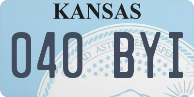 KS license plate 040BYI