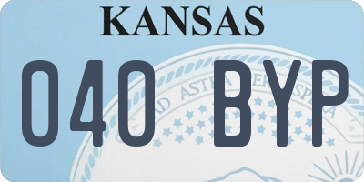 KS license plate 040BYP