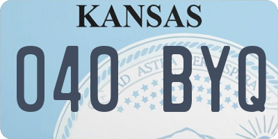 KS license plate 040BYQ