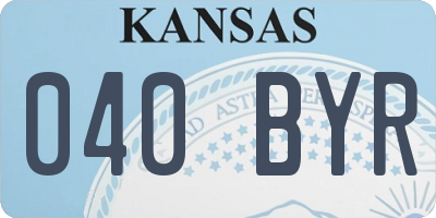 KS license plate 040BYR