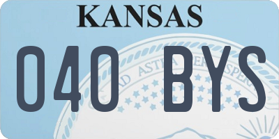 KS license plate 040BYS
