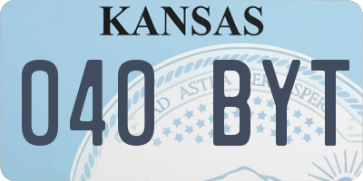 KS license plate 040BYT