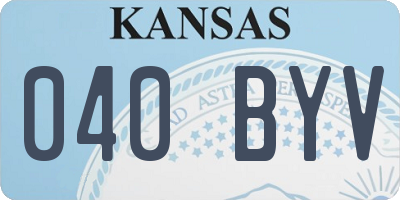 KS license plate 040BYV