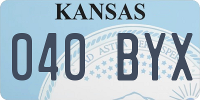 KS license plate 040BYX