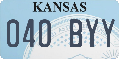 KS license plate 040BYY