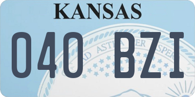 KS license plate 040BZI