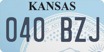 KS license plate 040BZJ