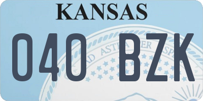 KS license plate 040BZK