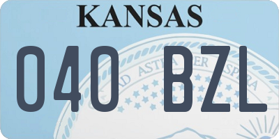 KS license plate 040BZL