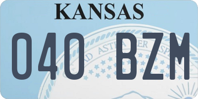 KS license plate 040BZM