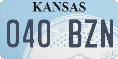KS license plate 040BZN