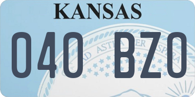 KS license plate 040BZO
