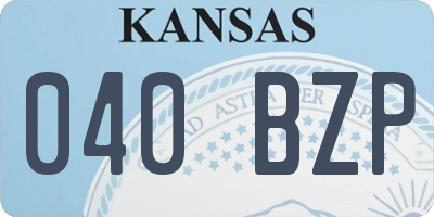 KS license plate 040BZP