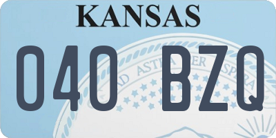 KS license plate 040BZQ