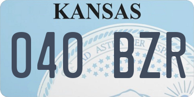 KS license plate 040BZR