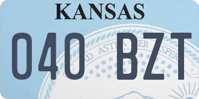 KS license plate 040BZT