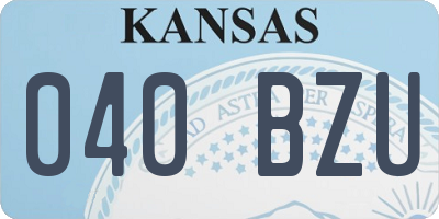 KS license plate 040BZU