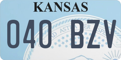 KS license plate 040BZV