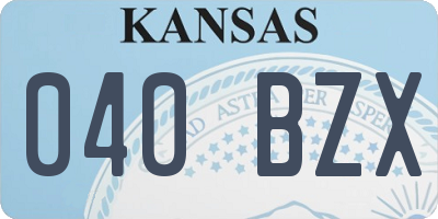 KS license plate 040BZX
