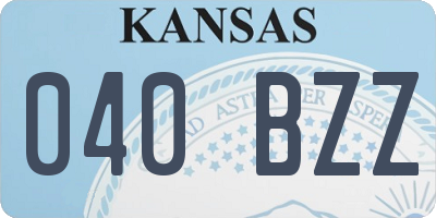KS license plate 040BZZ