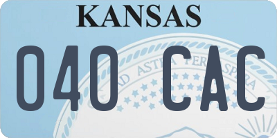 KS license plate 040CAC