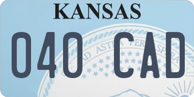 KS license plate 040CAD