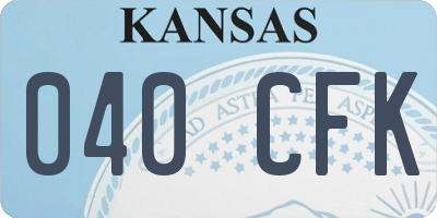 KS license plate 040CFK