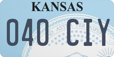 KS license plate 040CIY