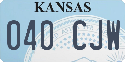 KS license plate 040CJW