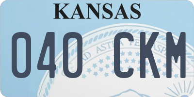 KS license plate 040CKM