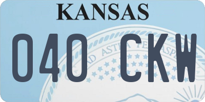 KS license plate 040CKW