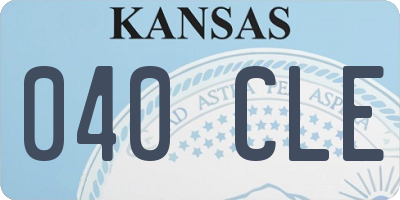 KS license plate 040CLE