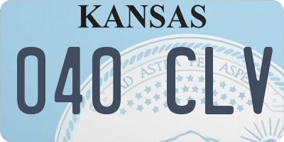 KS license plate 040CLV