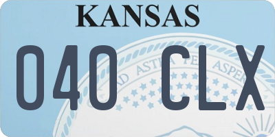 KS license plate 040CLX