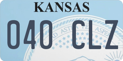 KS license plate 040CLZ