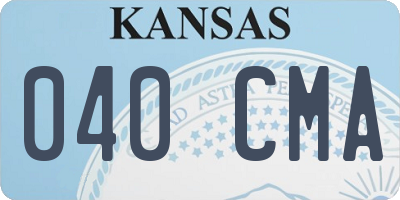 KS license plate 040CMA
