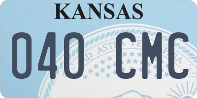 KS license plate 040CMC