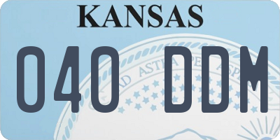 KS license plate 040DDM