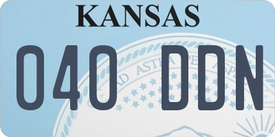 KS license plate 040DDN